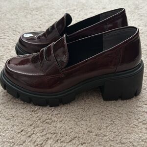Crown Vintage Burgundy Penny Lug Sole Loafers